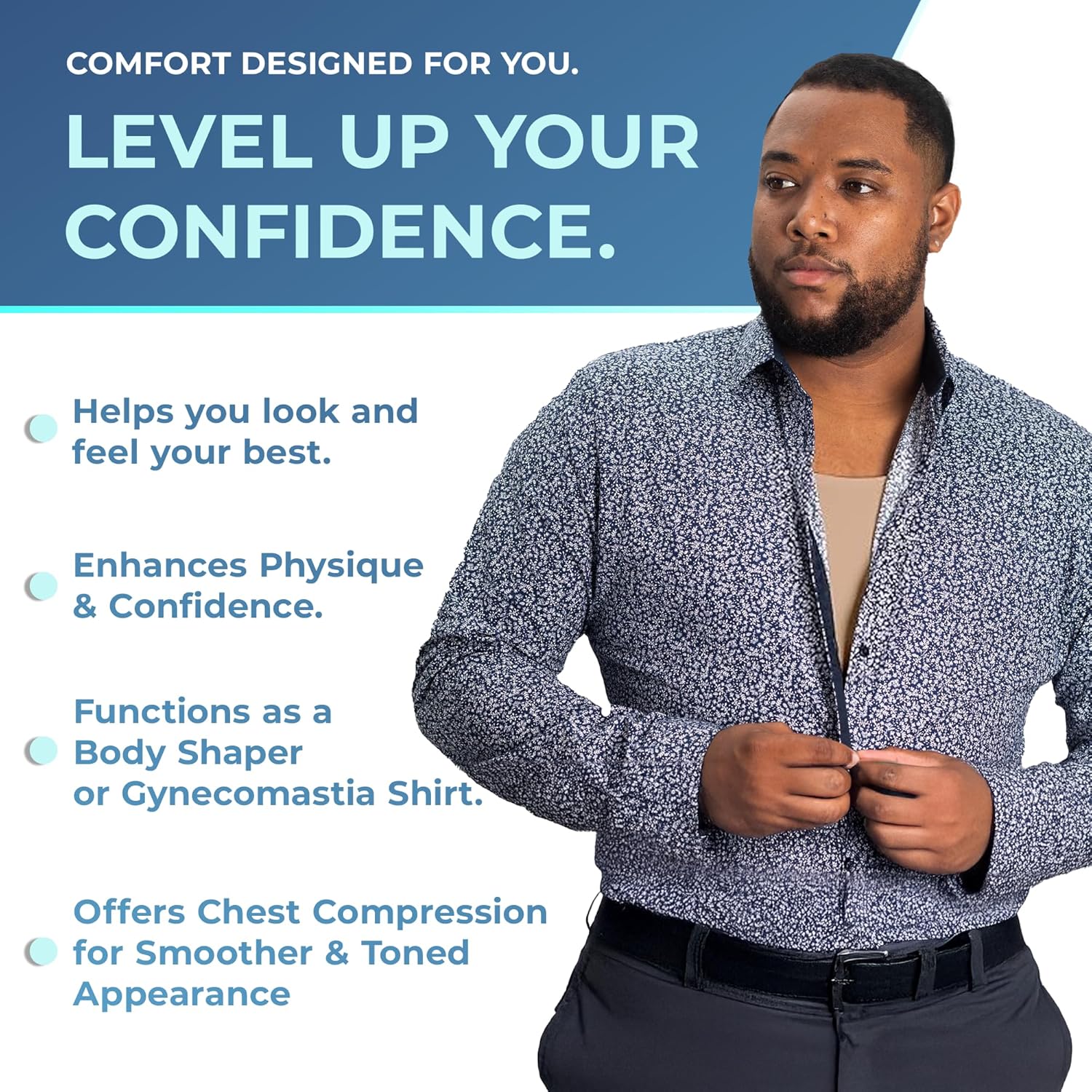 QORE LOGIQ Gynecomastia Compression Shirts for Men - Sleeveless Slimming Undershirts Tummy Control and Body Shaper Tank Top - Image 7