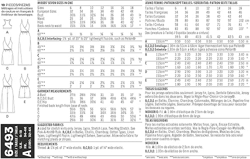 Miniatura 2 de Patrón de costura de aspecto D0562  6493  Mono y vestido de mujer en dos longitudes con bralette, A (6-8-10-12-14-16-18)