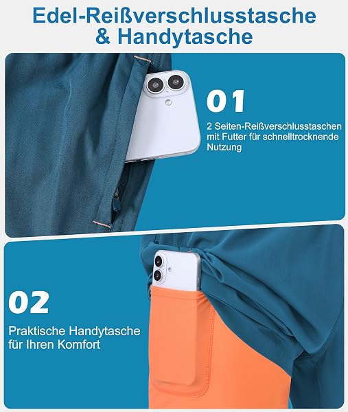 Zoofly Short de bain pour homme - Doublure de compression - Séchage rapide - Avec poches - 4