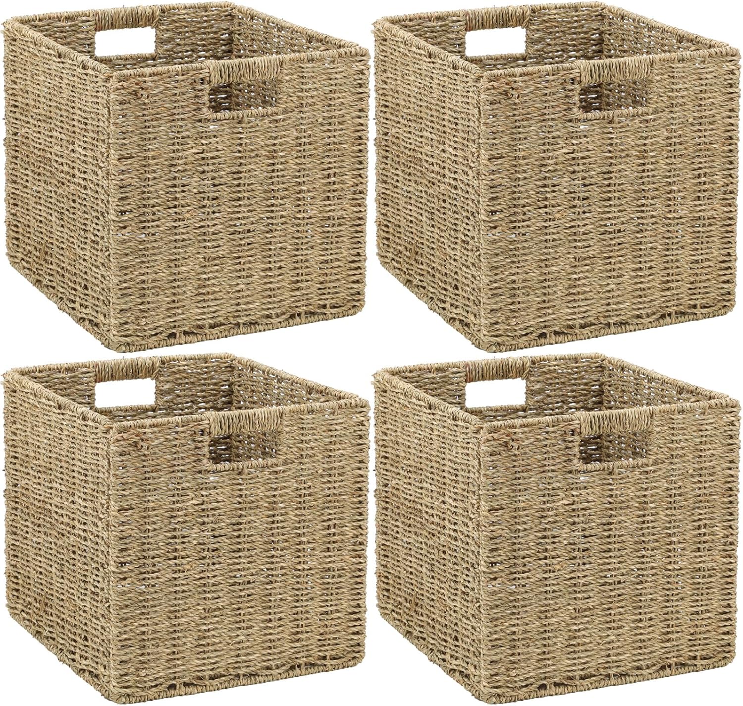 Graciadeco 11.8" Seagrass Storage Baskets, Foldable