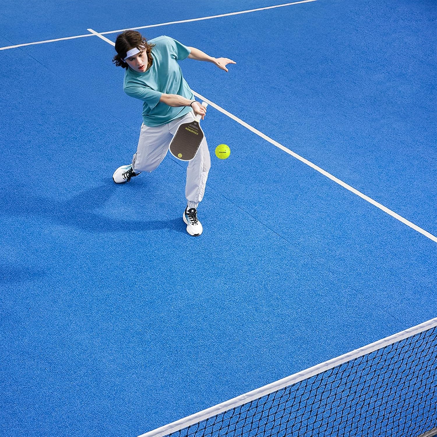 CYCLOTRON Gold Standard Pickleball Paddle - Real Aerospace Titanium Mesh & T700 Raw Carbon Fiber Surface for Massive Spin - Thermoformed 16mm Core, Elongated Hybrid Shape for 4.0+ Players