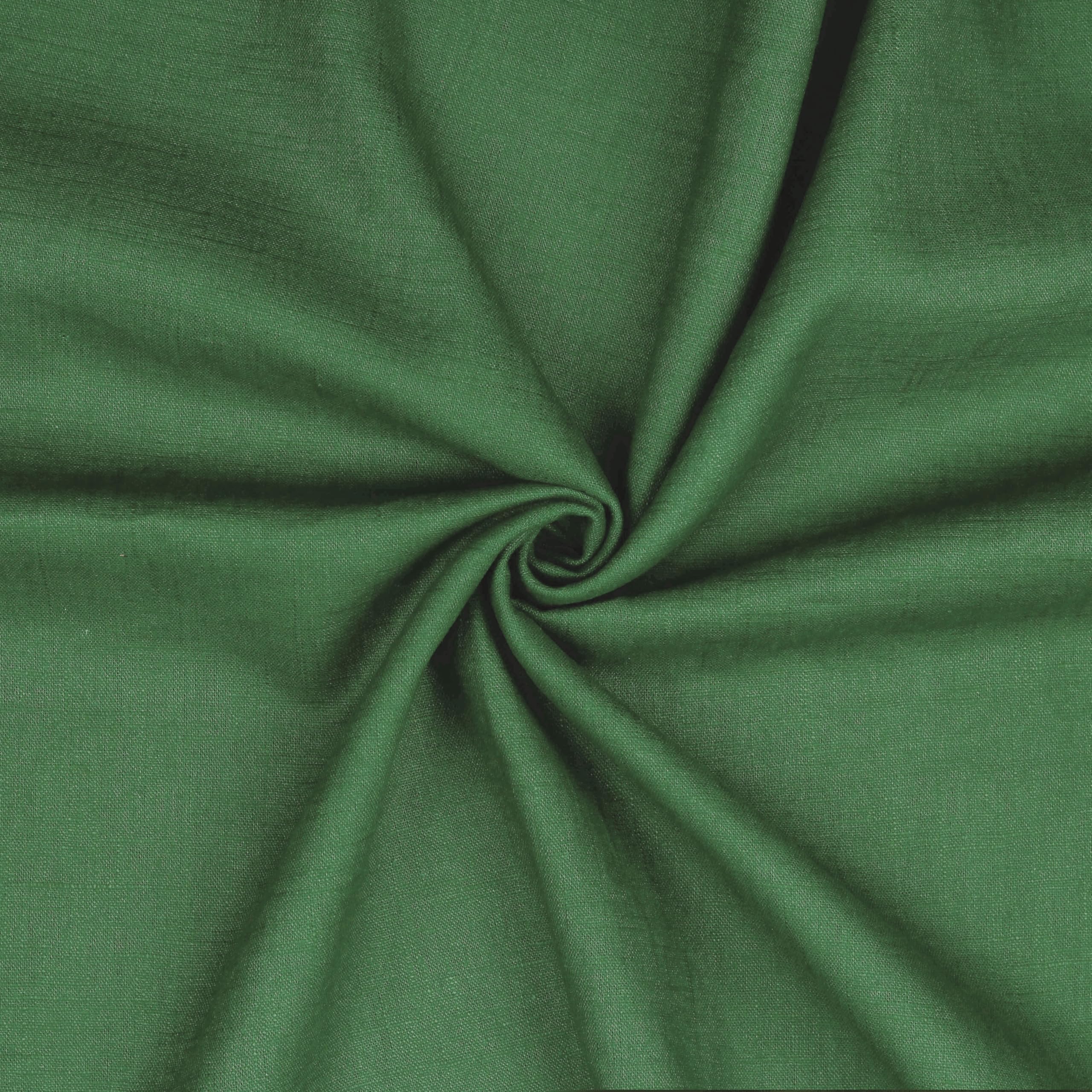 Linen Fabric, Sold by the Metre, Plain, 40 Colours, 100% Linen Fabric, Natural Fabric, Oeko-Tex, 140 cm Width (036 I Green)
