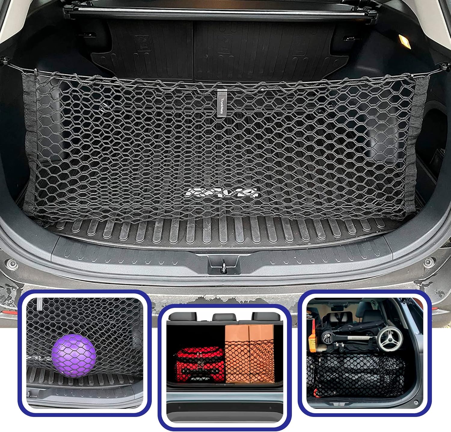 Envelope Style Trunk Mesh Cargo Net for Toyota RAV4 LE XLE Limited 2019