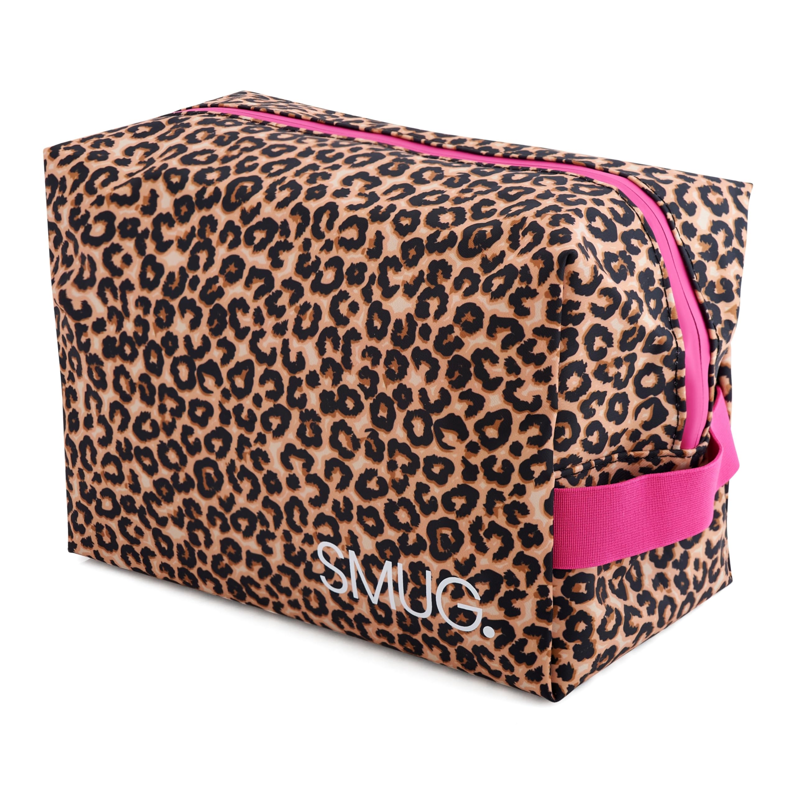 SMUG Wash Bag | Waterproof Travel Toiletry Bags for Travelling, Gym, Shower, Shaving, Toiletries, Cosmetics & Makeup Bag | Large Washbag for Men & Women | Stylish, Spacious & Easy to Clean | Leopard
