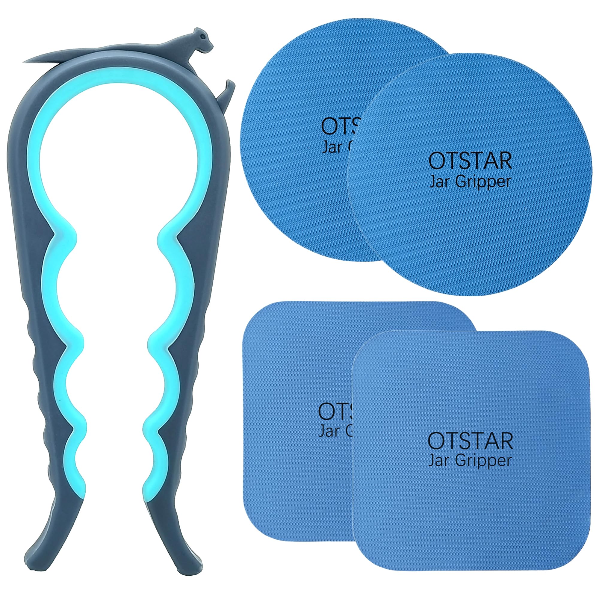 Otstar Jar Opener with Gripper Pads for Weak Hands, Seniors with Arthritis