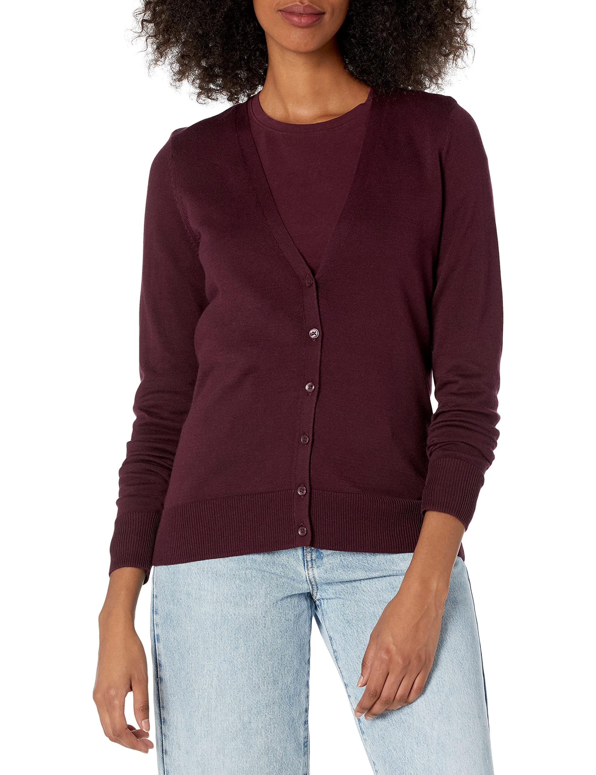 Amazon Essentials Women's Lightweight Cardigan Sweater Regular X-Large Burgundy