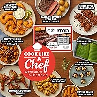 Vista 5 de Gourmia Freidora de aire para puerta francesa, horno tostador de convección de gran capacidad de 37 cuartos de galón, FryForce de 360°, pantalla