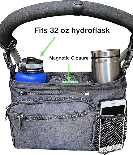 Miniatura 2 de Booyah - Portavasos organizador desmontable, antideslizante, aislado para cochecito hidromatraz.