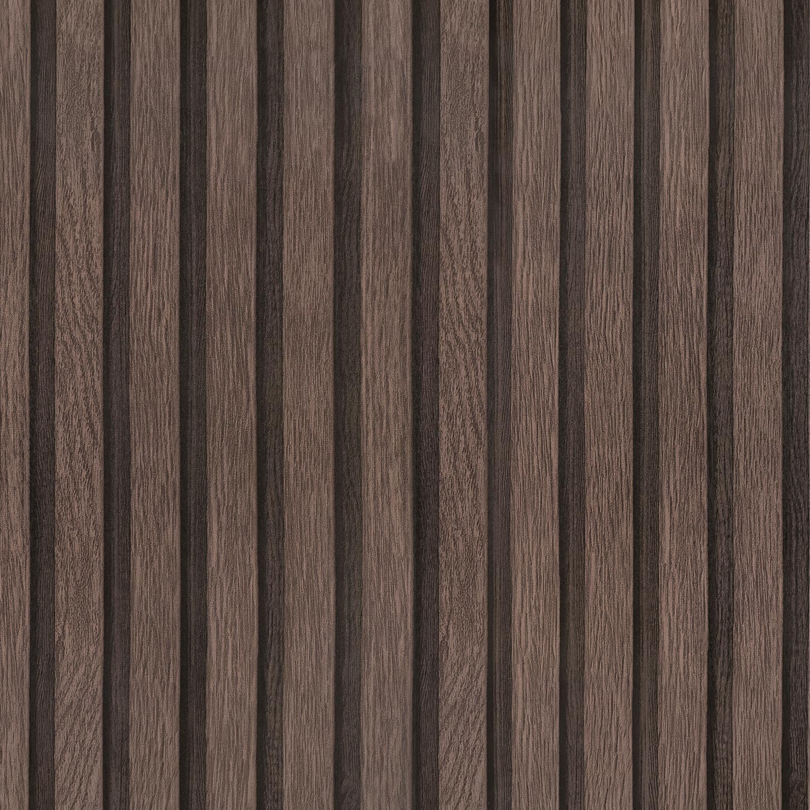 wishFIRE Wood Slat Wallpaper Natural Wood Effect Peel and Stick Wallpaper 44cm x 1220cm Dark Brown Vintage Self Adhesive Removable Panel Wall Paper Roll for Living Room Bedroom
