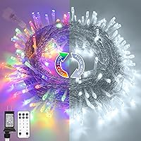 Vista 38 de JMEXSUSS 200 luces LED de Halloween para el aire libre, 66 pies, luces moradas y naranjas para decoraciones de Halloween, para interiores