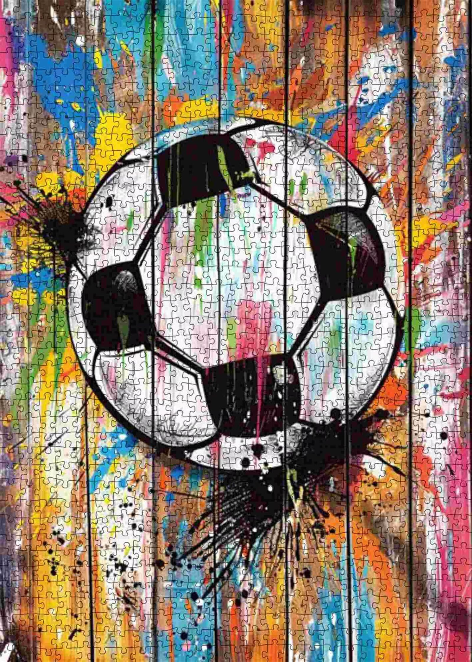 Rompecabezas para Adultos,Fútbol de Acuarela Puzzle de 2000 Piezas,Un Divertido y Desafiante para Decorar Toda la Familia para Aficionados a los Puzzles Adultos