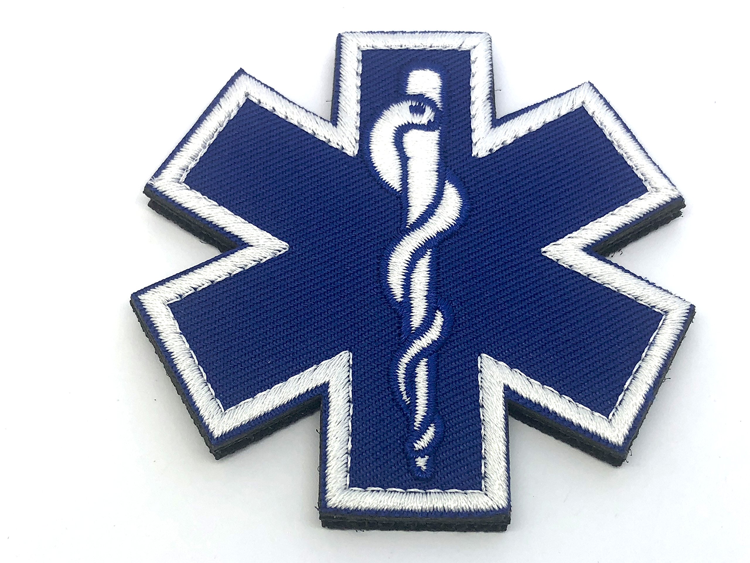Parche bordado con cruz azul de Star Of Life para airsoft y paintball