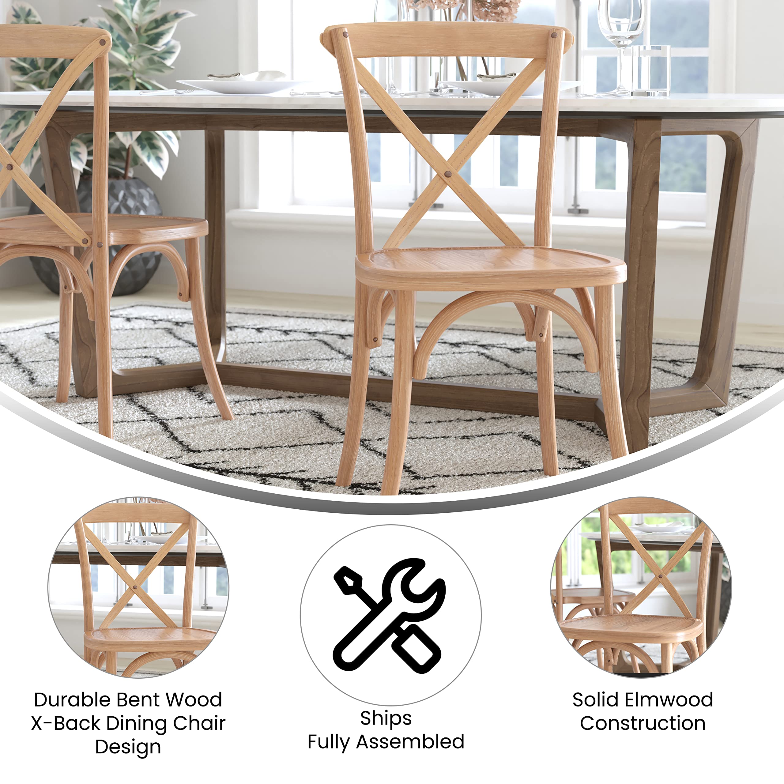 Amazon｜Advantage Driftwood Xバックチェア｜ダイニングチェア 
