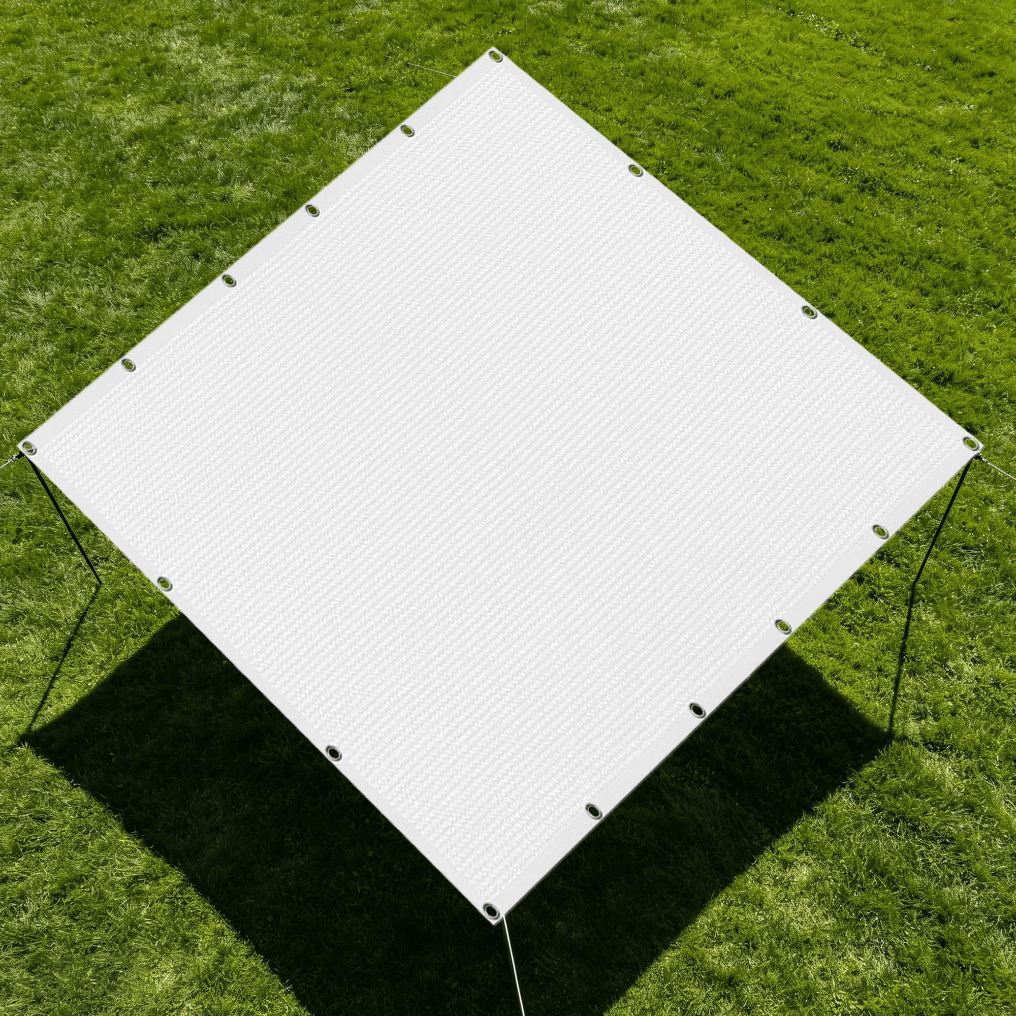 Filet d'ombrage perméable vent et eau toile blanche 2.9 x 3.4 m