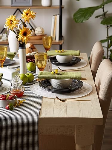 Miniatura 5 de DII - Juego de manteles individuales para interiorexterior de la colección Classic Woven, redondos, 15 pulgadas de diámetro, blanco de 6 piezas