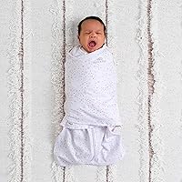 Vista 2 de HALO 100% Cotton Sleepsack Swaddle, 3-Way Adjustable Wearable Blanket, TOG 1.5, Midnight Moons Pink, Newborn, 0-3 Months Azul bebé