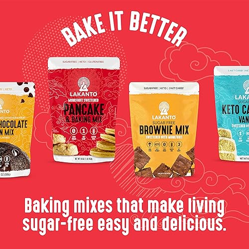 Miniatura 7 de Lakanto Mezcla de galletas con chispas de chocolate sin azúcar endulzada con edulcorante de fruta de monje sin gluten apto para dietas cetogénicas