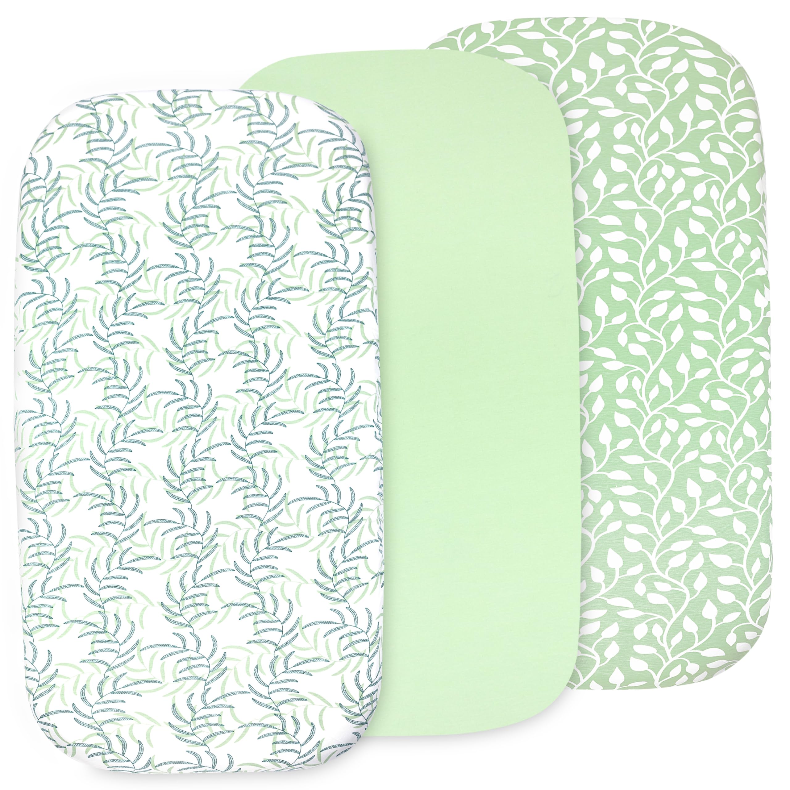 Organic Bedside Sleeper Bassinet Sheets 3 Pack, 33x20 Fitted for Boys &amp; Girls, Snuggly Soft 100% Jersey Cotton, Compatible with Baby Delight Beside Me Dreamer, Maxi-Cosi, Chicco Next2Me