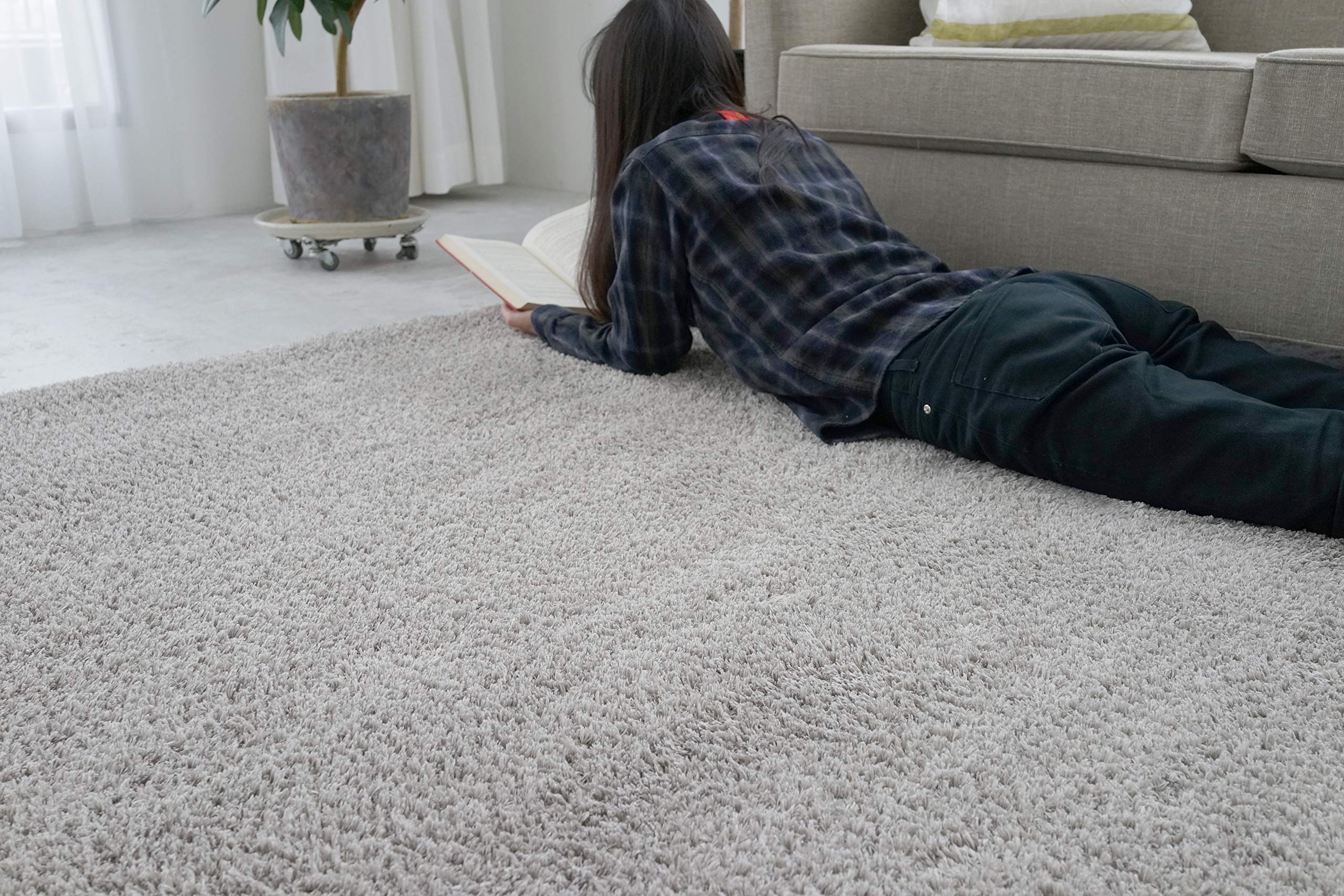 Amazon｜スミノエ(Suminoe) ラグ グレー 200×250cm ラビィ・フレーテ