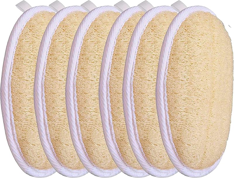 JAUNTY GROUP Bucha corporal de bucha vegetal natural com espuma PE e alça elástica — Pacote com 5