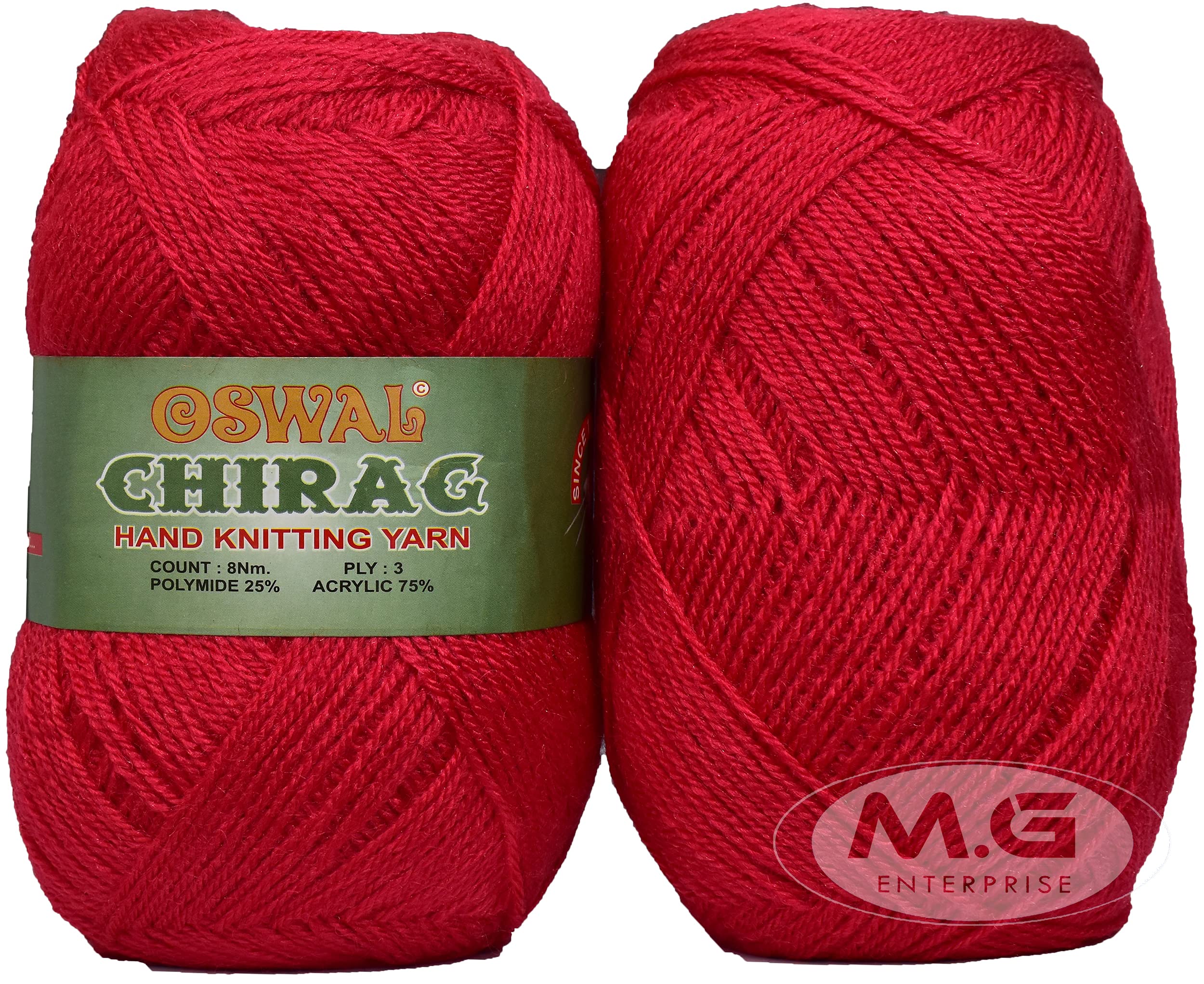 Oswal Chirag Candy Red (200 gm) Wool Ball Hand Knitting Wool/Art Craft Soft Fingering Crochet Hook Yarn, Needle Knitting Yarn Thread Dyed EHF