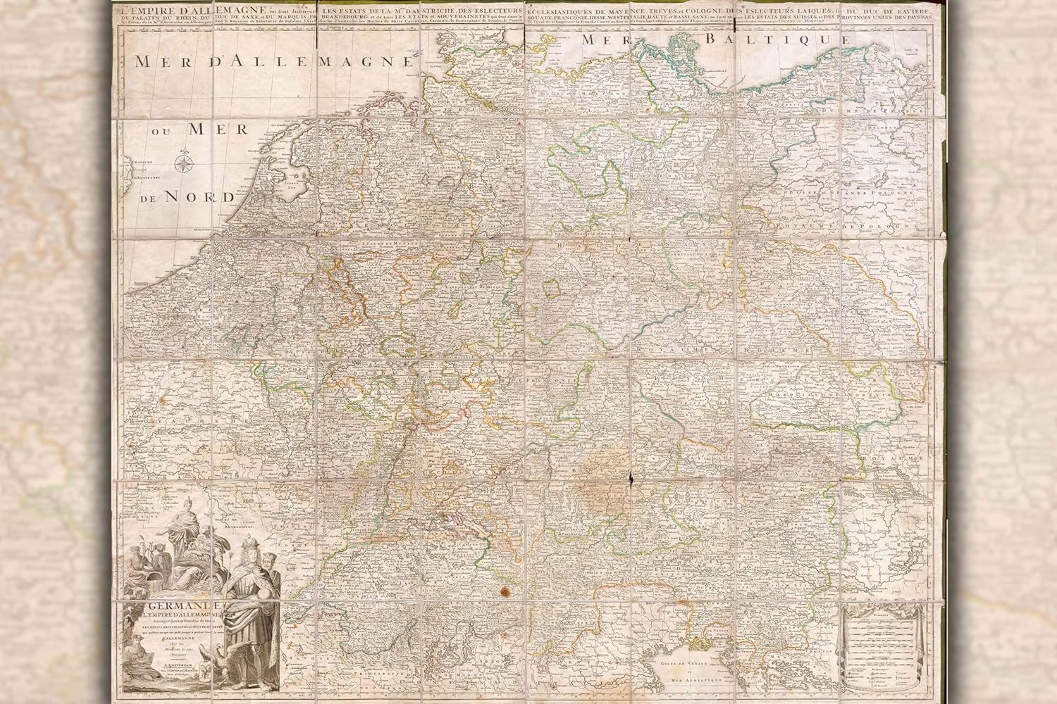 History Galore 24"x36" Gallery Poster, 1730 Covens and Mortier Map of Germany (Folding Case Map)