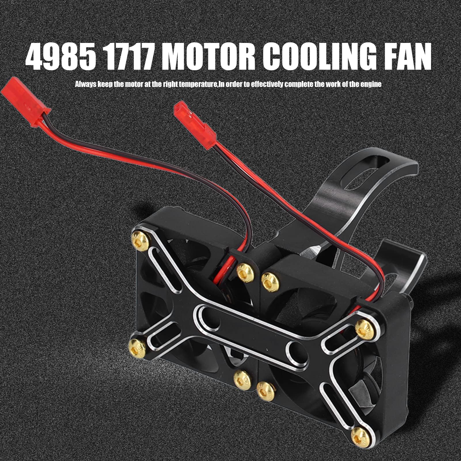 VGEBY 4985 1717 Bezszczotkowy wentylator chłodzący silnik, radiator samochodowy ze stopu aluminium Traxxas 1/5 RC (czarny)