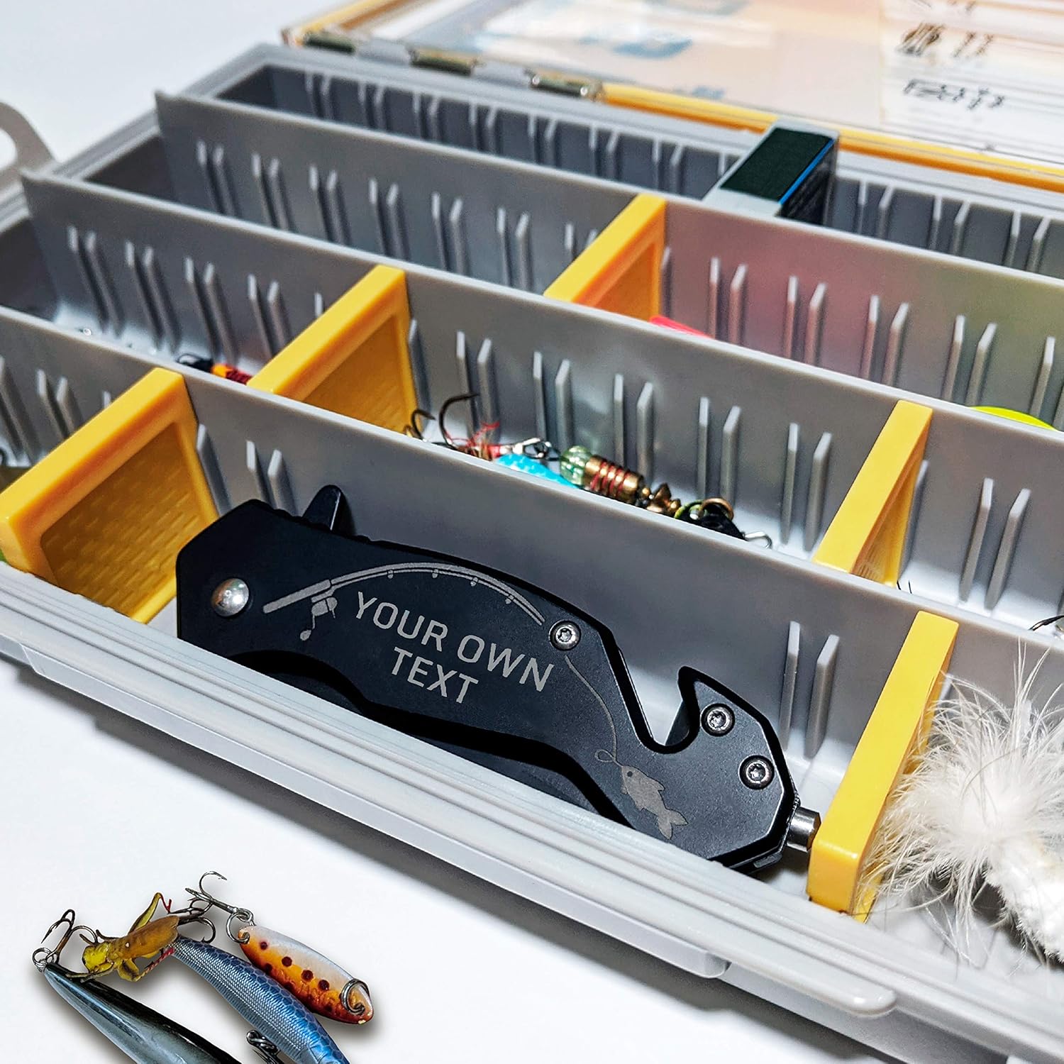 Personalized Fishing Gifts for Men, Husband, Friend, Dad, Grandpa, Brother, Coworker - Custom Engraved Pocket Knife for Fisherman - Gift Idea for Fishers for Christmas, Father's Day (Customize it!)