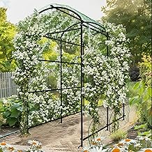 UNHO Large Garden Arch Trellis for Climbing Plants Metal Plant Support Outdoor Garden Arch Arbor Garden Arbor Tunnel Vegetables Plants Cucumber Trellis with