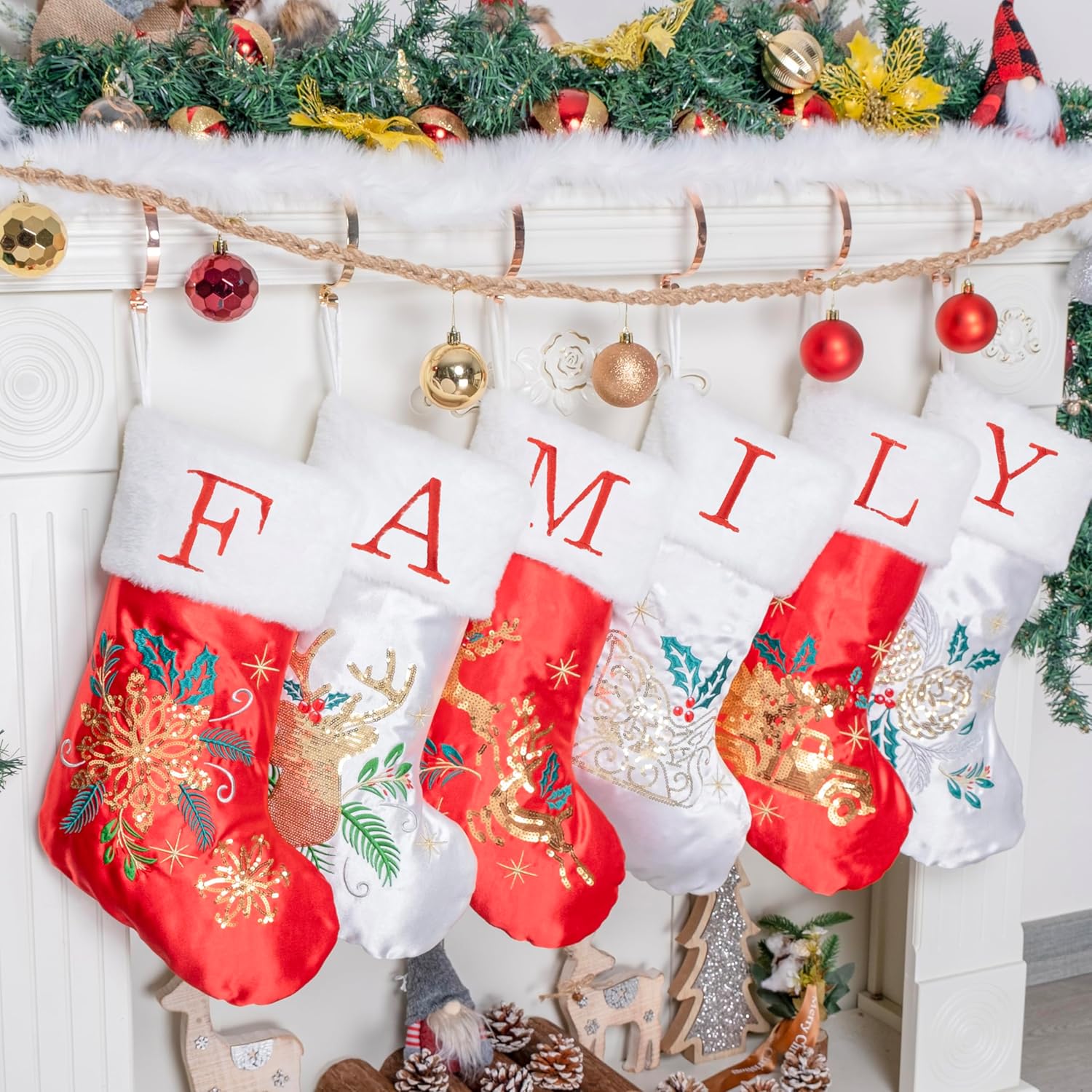 LUBOT 2023 Initial Monogram Christmas Stocking Letters 20