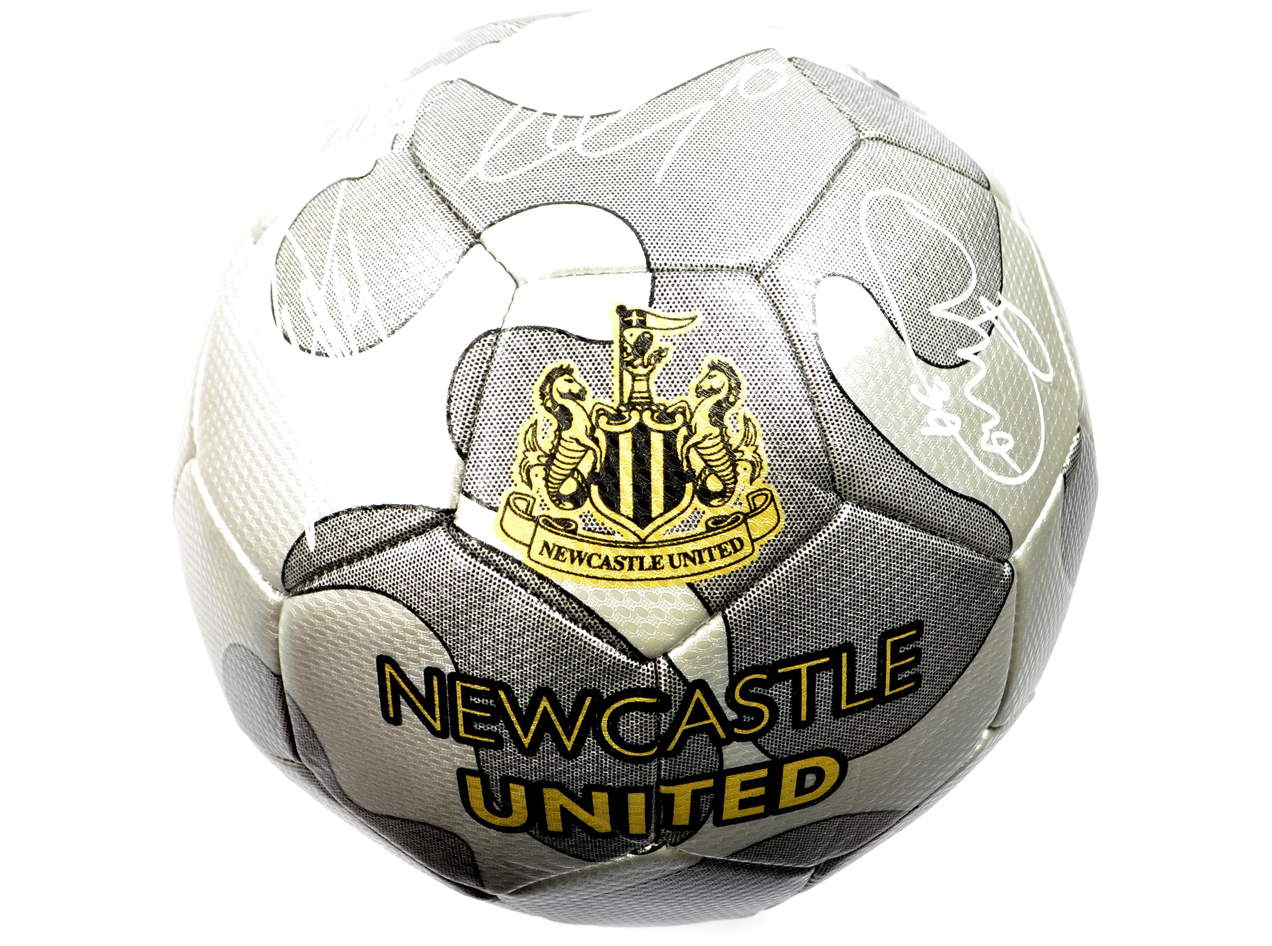 Hy-Pro Officially Licensed Newcastle United F.C. Silver Camo Signature Football - Size 5, NUFC, Training, Match, Merchandise, Collectible For Kids and Adults