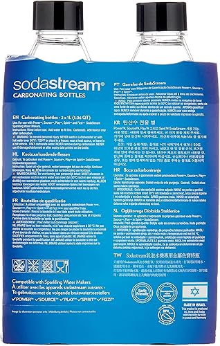 Miniatura 2 de sodastream Botellas de agua con gas para máquinas de 1 litro paquete doble 2 x 1 color negro