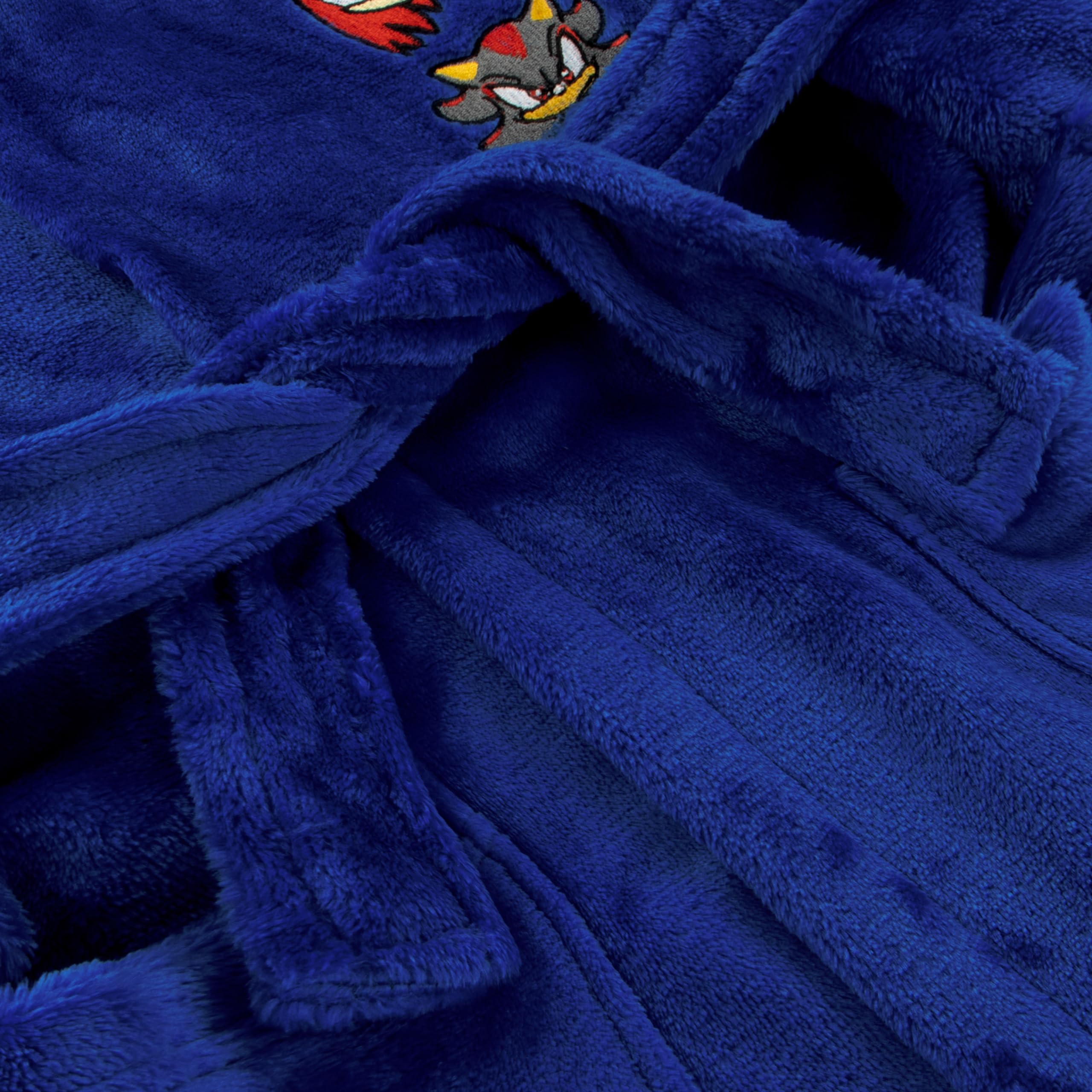 Sonic The Hedgehog Peignoir pour garçon, robe de chambre Sonic Kids avec oreilles 3D, peignoir polaire pour garçon
