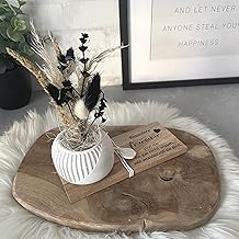 Vase with Dried Flowers on Wooden Tray, Engraving, Gift Woman, Birthday, Souvenir, Gifts Made of Wood and Keraflott, Table Decoration (Special People...)