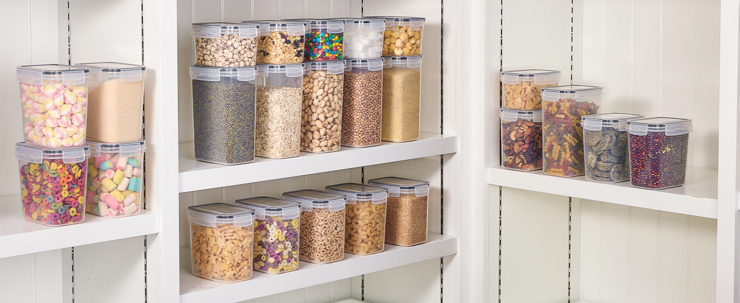 Withosent 4L Contenitori Ermetici per Alimenti 4 Pezzi, Contenitori Plastica Cucina Organizer con Coperchio, Contenitore Alimentari per Cereali, Porta | Leroy Merlin