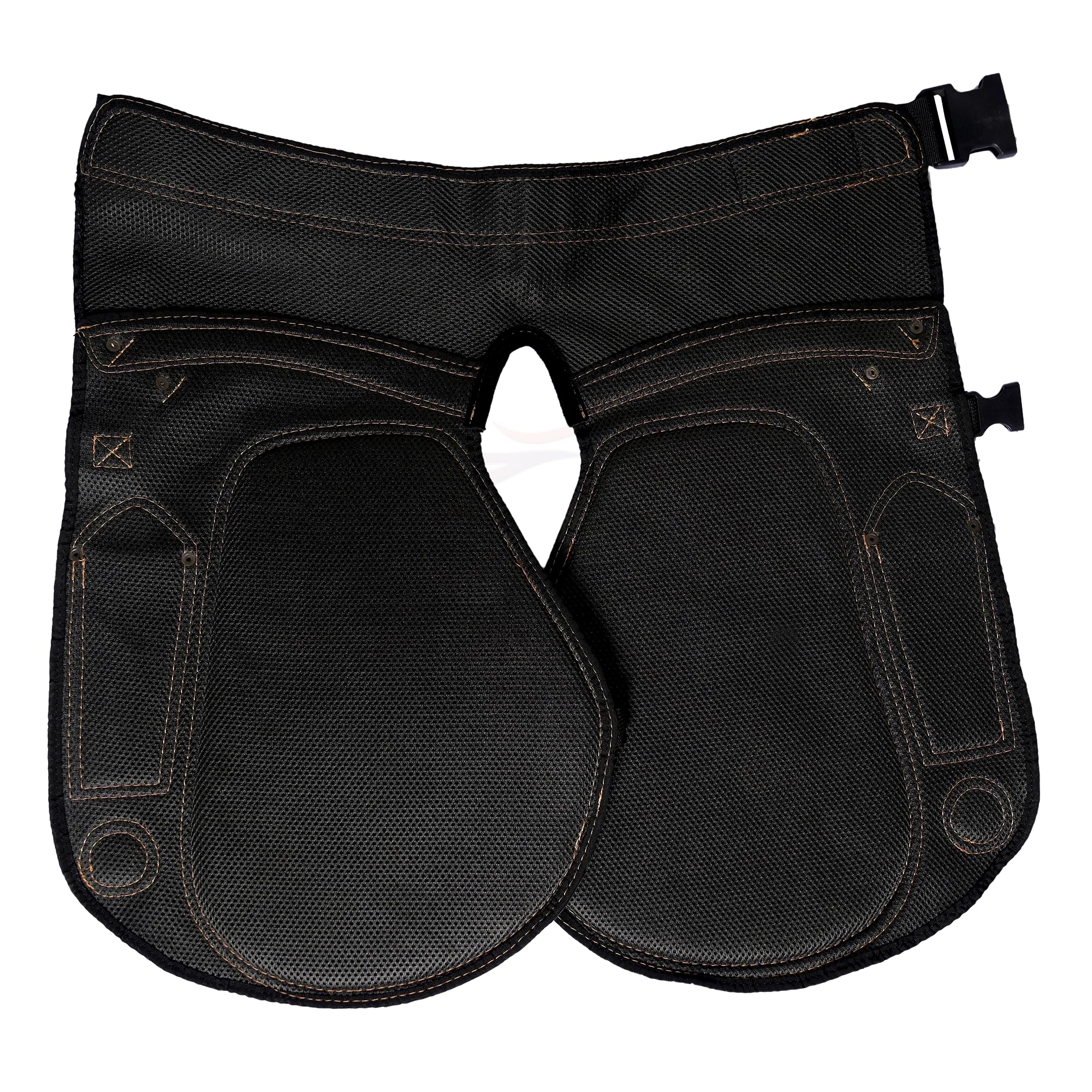 Equine Care Tablier en daim de vache et toile pour femme, 2 poches pour couteau à sabot, 2 aimants et 2 boucles pour marteau, 58,4 cm.