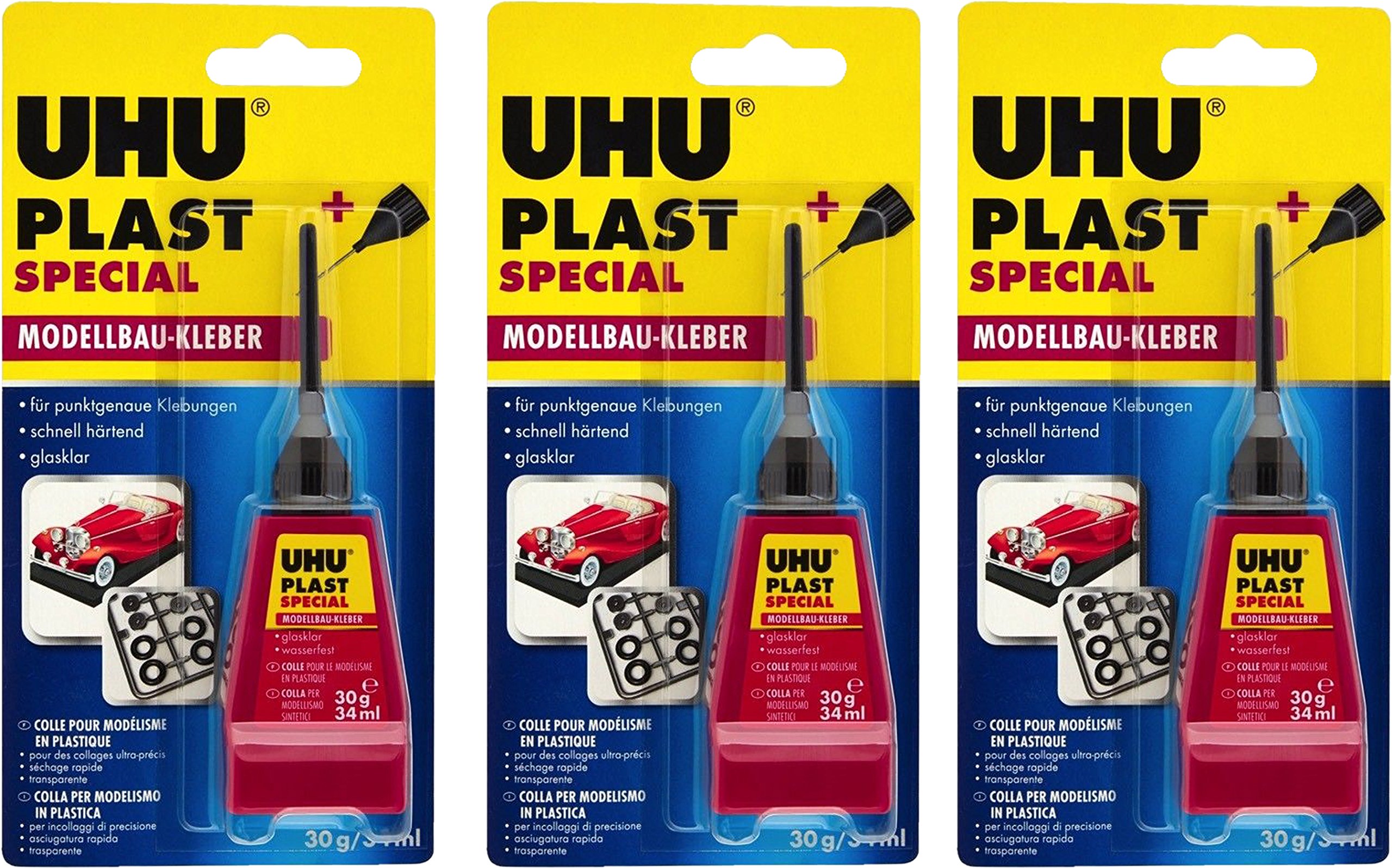 UHU 45885 Modellbaukleber, Plast Spezial, 30 g mit Feindosierspitze (3x Plast Spezial 30 g) Bürobedarf & Schreibwaren