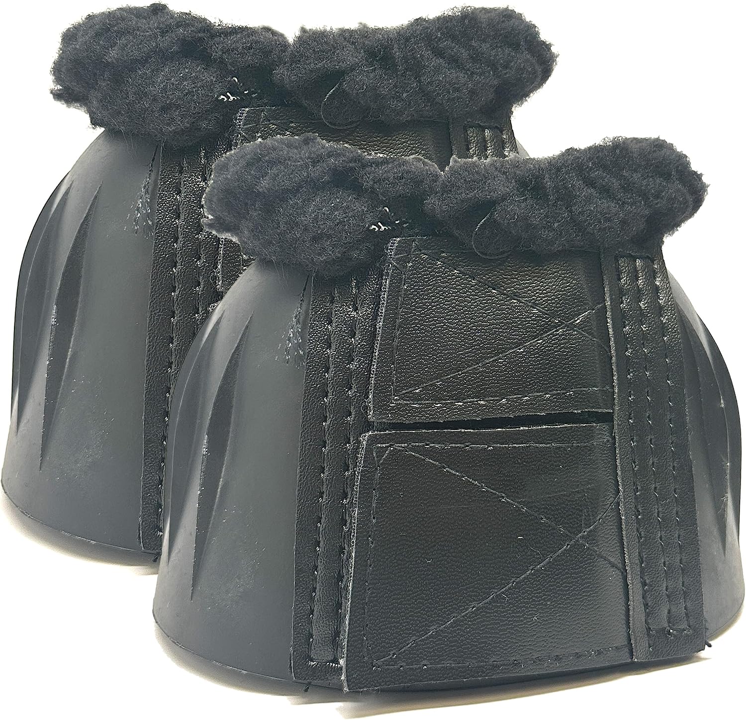 Professional's Choice Fleece Rear Open Rubber Boots | Hook & Loop Closure | Sold in Pairs | Medium Black