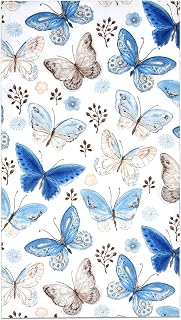 Gift Boutique 100 Pack Blue Vintage Butterfly Guest Napkins - Disposable Floral Paper for Weddings, Parties, Baby Showers