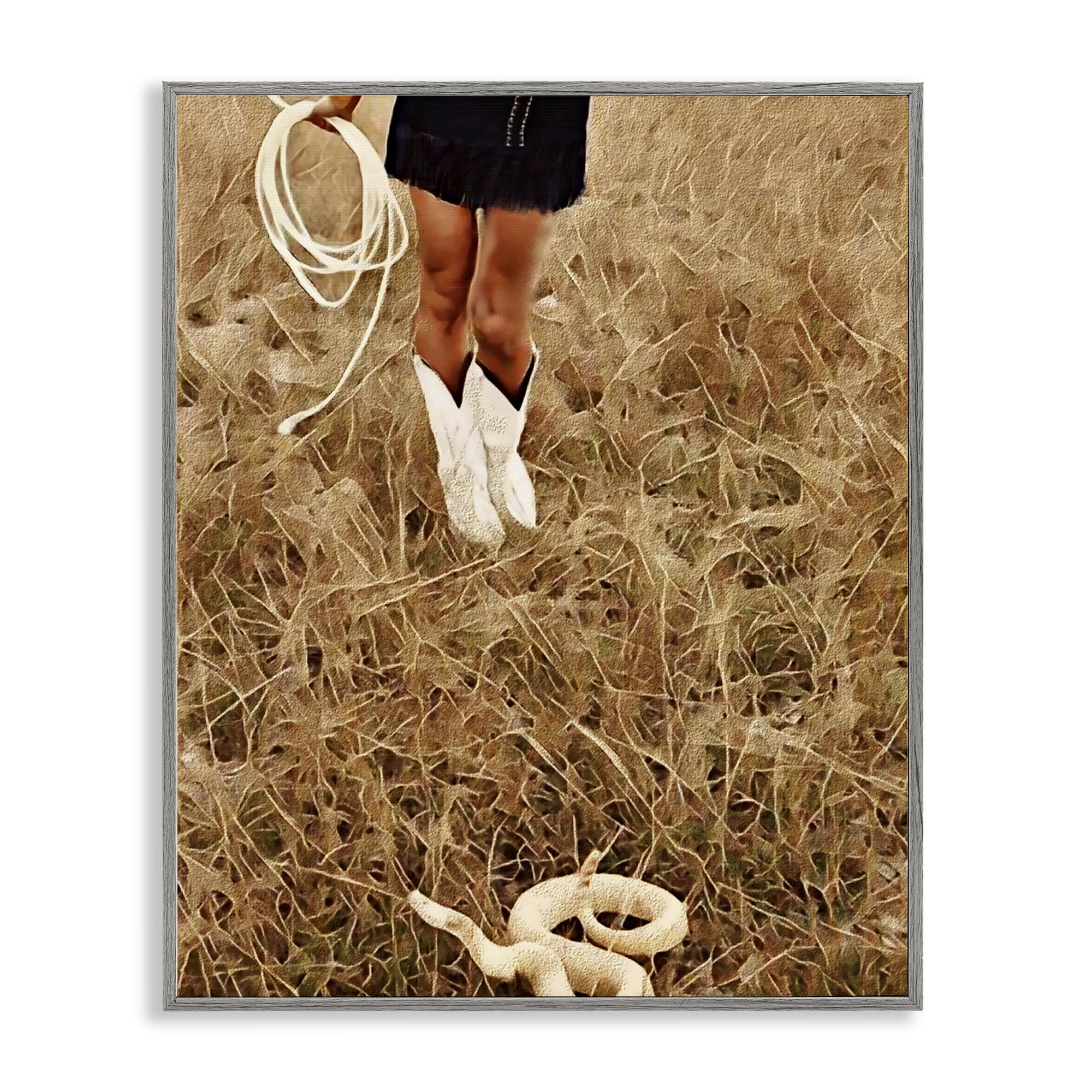 Poster encadré serpent et lasso Jesse Keith Stupell Industries 50,8x40,6 cm