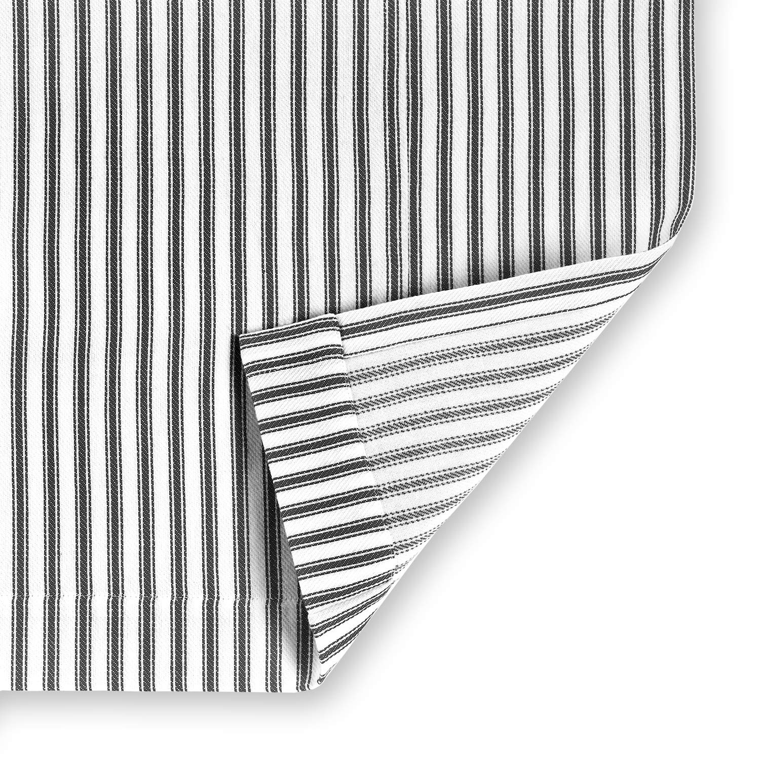Czarno-biały tykający pasek tkana bawełniana zasłona prysznicowa 182 cm szer. x 183 cm dł