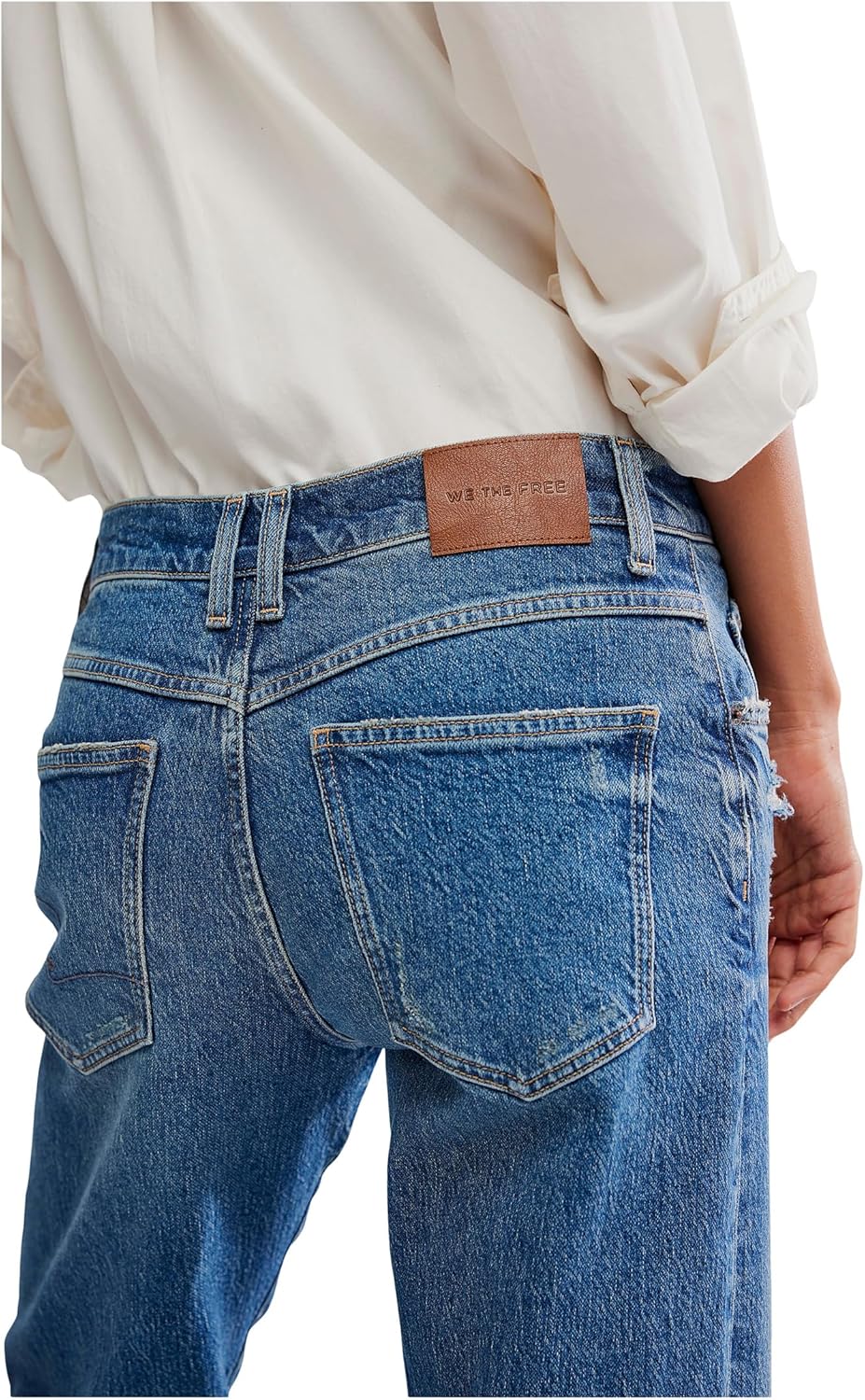 Free People Women's Risk Taker Mid-Rise Straight, Chance - Image 4