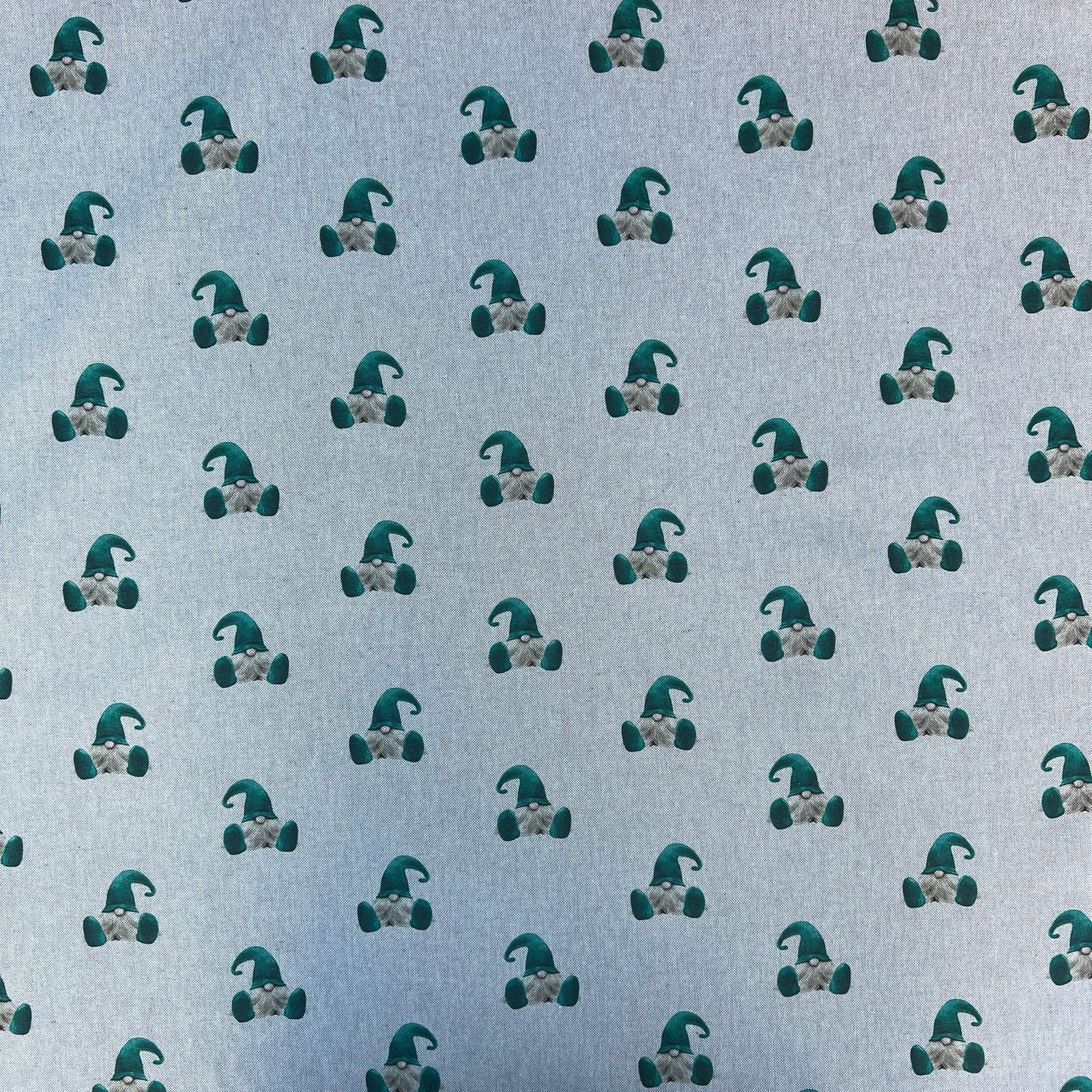 Discover Lifestyle & Fashion Fabrics Gonk Green Christmas Xmas Digital Printed Cotton Rich Linen Look Quilting Craft Project Cushion Curtain Furnishing Upholstery Fabric Material (Per Metre, )