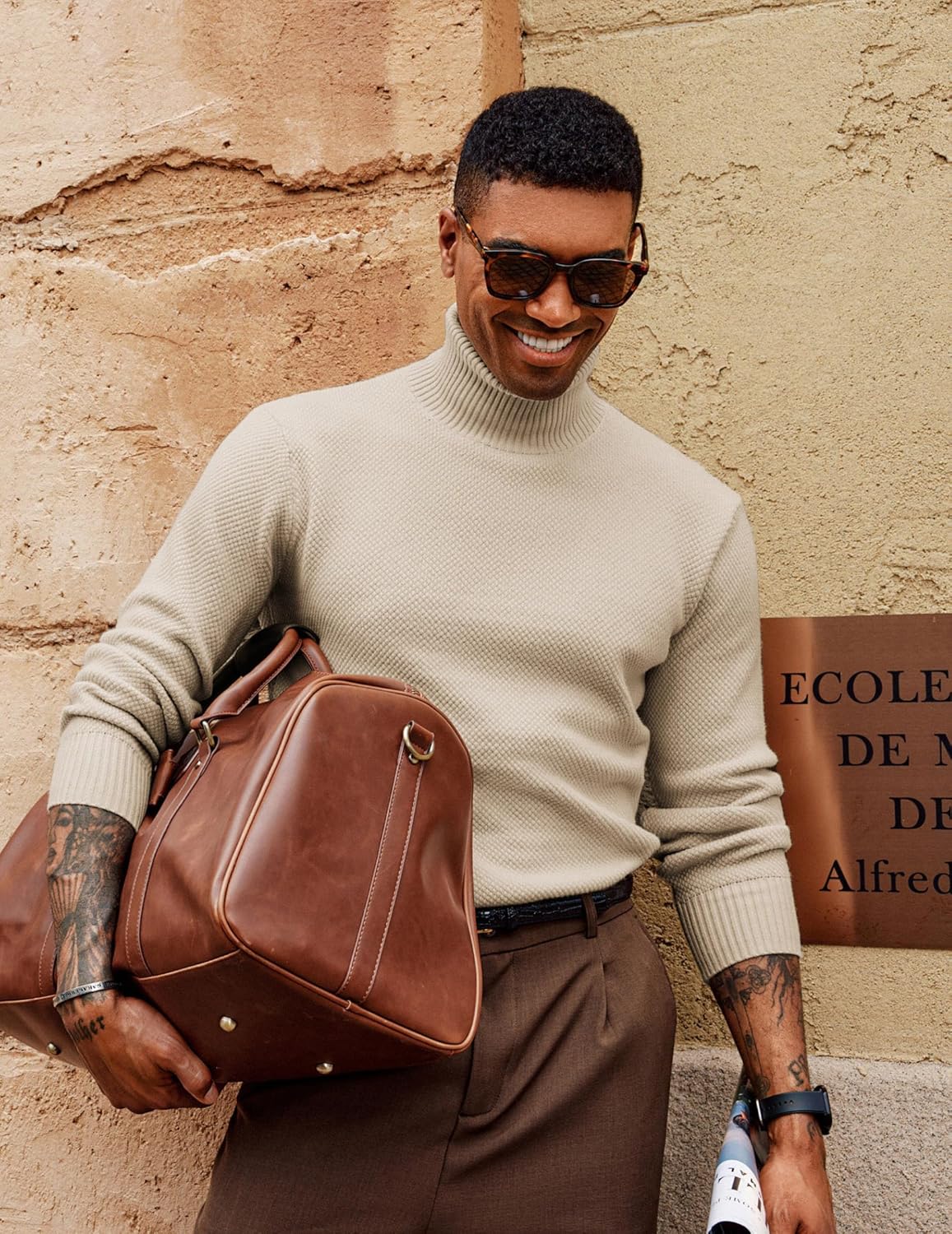 PJ PAUL JONES Mens Turtleneck Sweaters Long Sleeve Mock Neck Knit Sweaters Ribbed Slim Pullover Sweater - Image 3