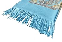 Vista 4 de Urban CoCo Chal bordado de gran tamaño con borlas para mujer