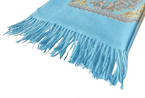 Miniatura 4 de Urban CoCo Chal bordado de gran tamaño con borlas para mujer