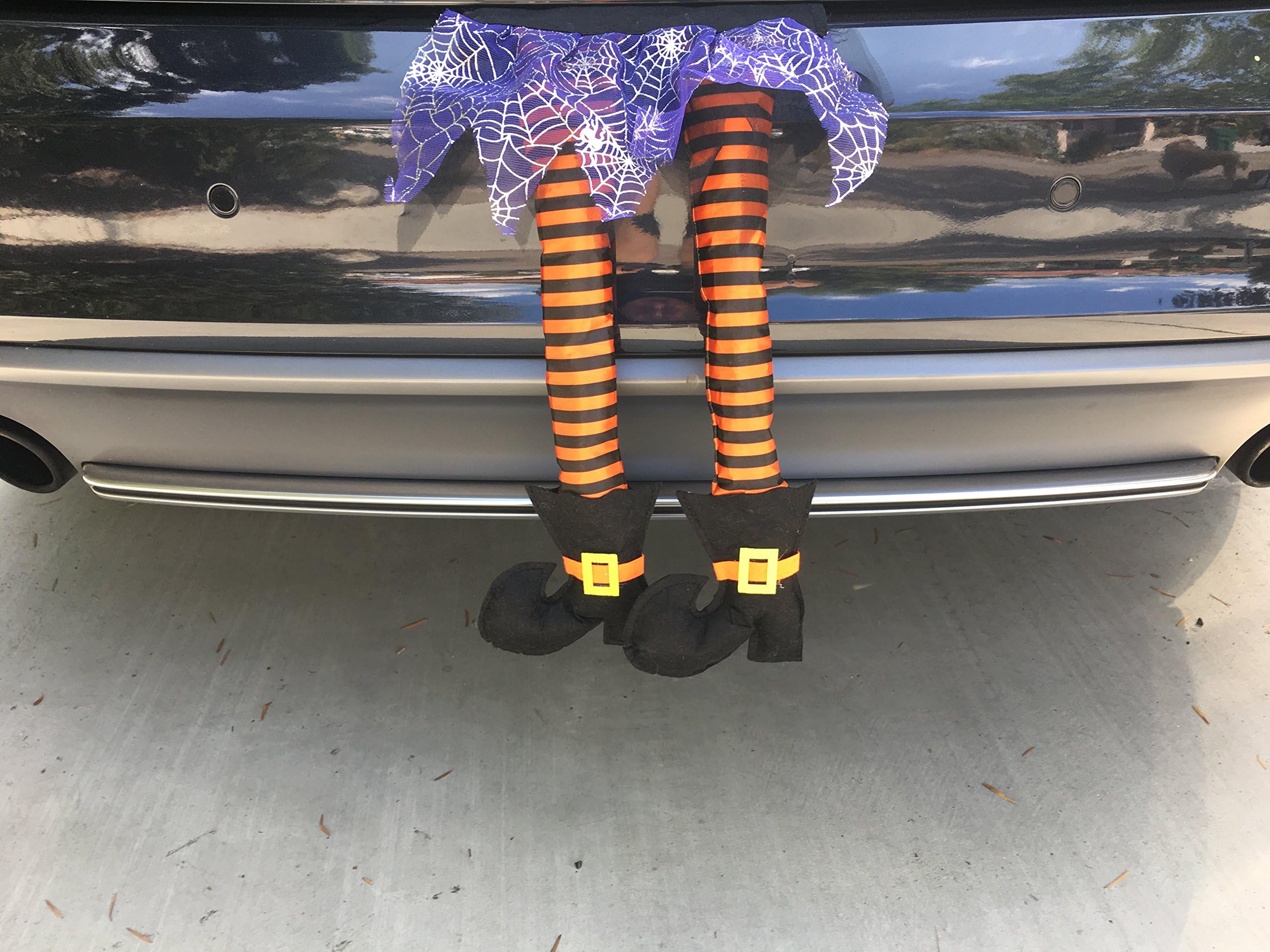 All Hallows Eve Halloween Car Auto Costume Decoration Witch's Legs Sticking Out of Trunk