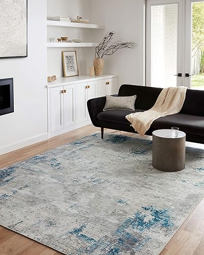 Miniatura 8 de Loloi II Drift Collection DRI-01 PebbleOcean, Alfombra decorativa contemporánea de 2 pies 3 pulgadas x 3 pies 9 pulgadas