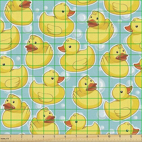 Miniatura 9 de Lunarable American Fabric by The Yard, New York City of Liberty Hotdogs Taxi Cabs Hamburguesas Puente de Manhattan, tela de satén decorativa para