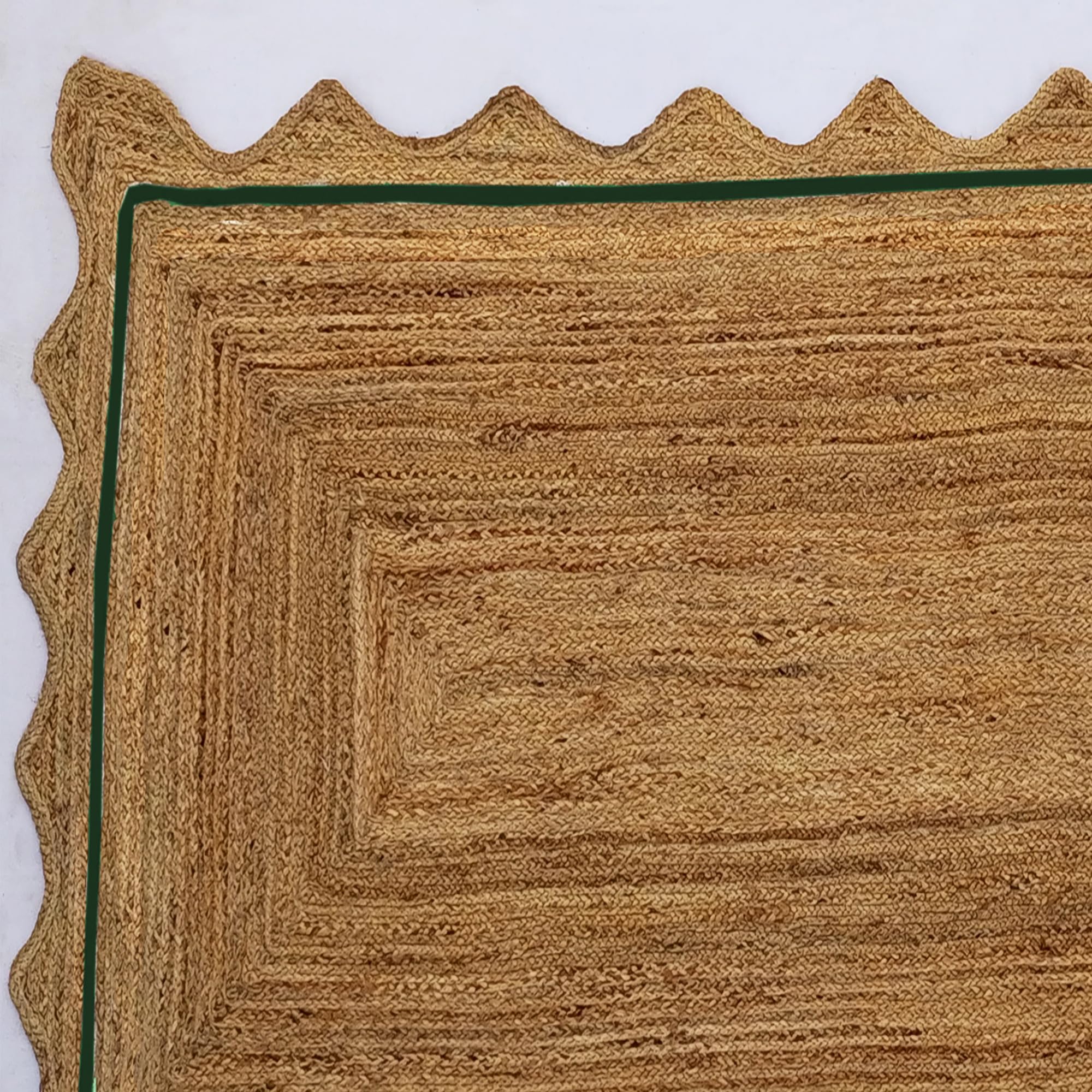 Tapis indien en jute festonné à la main pour chambre à coucher, 1,2 x 1,2 m, style bohème en jute et chanvre pour pendaison de crémaillère